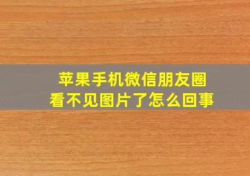 苹果手机微信朋友圈看不见图片了怎么回事