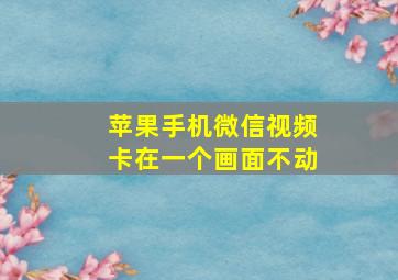 苹果手机微信视频卡在一个画面不动