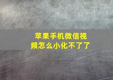 苹果手机微信视频怎么小化不了了