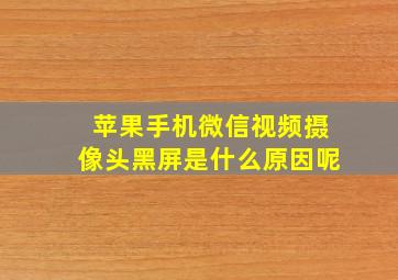 苹果手机微信视频摄像头黑屏是什么原因呢