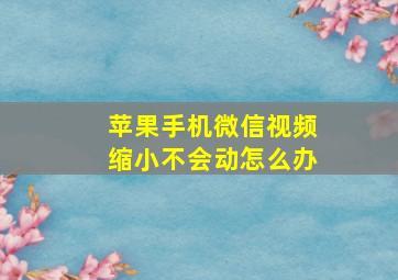 苹果手机微信视频缩小不会动怎么办