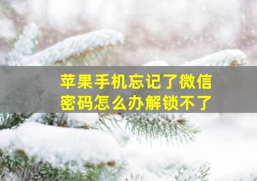 苹果手机忘记了微信密码怎么办解锁不了