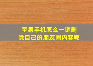 苹果手机怎么一键删除自己的朋友圈内容呢