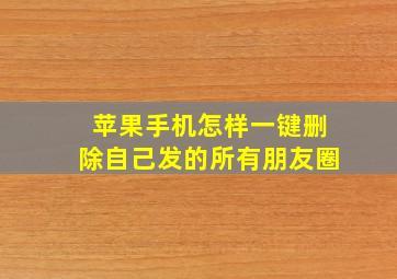 苹果手机怎样一键删除自己发的所有朋友圈