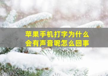 苹果手机打字为什么会有声音呢怎么回事