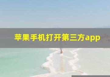 苹果手机打开第三方app