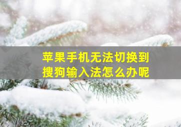 苹果手机无法切换到搜狗输入法怎么办呢