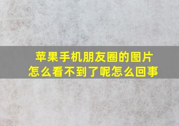 苹果手机朋友圈的图片怎么看不到了呢怎么回事