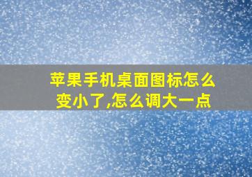 苹果手机桌面图标怎么变小了,怎么调大一点