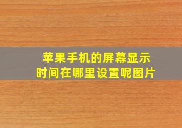 苹果手机的屏幕显示时间在哪里设置呢图片