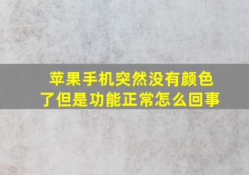 苹果手机突然没有颜色了但是功能正常怎么回事