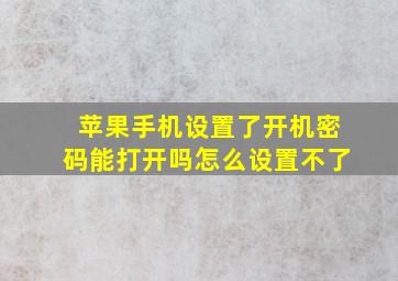 苹果手机设置了开机密码能打开吗怎么设置不了