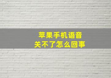 苹果手机语音关不了怎么回事