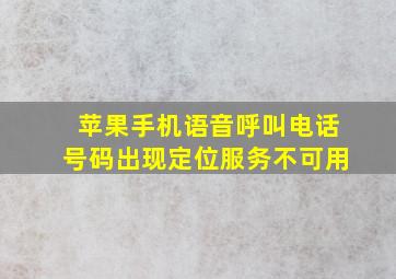 苹果手机语音呼叫电话号码出现定位服务不可用