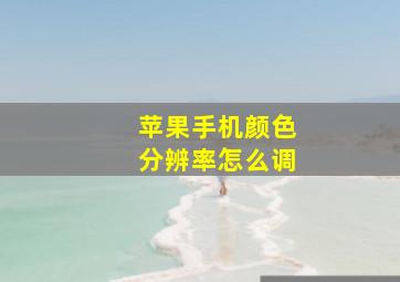 苹果手机颜色分辨率怎么调