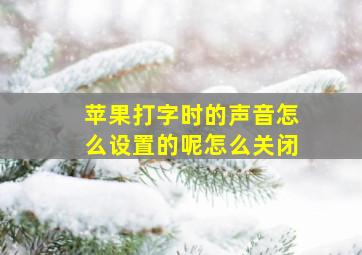 苹果打字时的声音怎么设置的呢怎么关闭