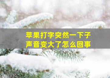 苹果打字突然一下子声音变大了怎么回事