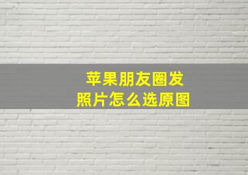 苹果朋友圈发照片怎么选原图