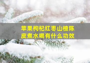 苹果枸杞红枣山楂陈皮煮水喝有什么功效