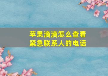 苹果滴滴怎么查看紧急联系人的电话