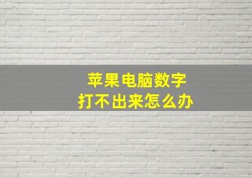 苹果电脑数字打不出来怎么办