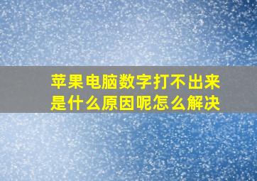 苹果电脑数字打不出来是什么原因呢怎么解决