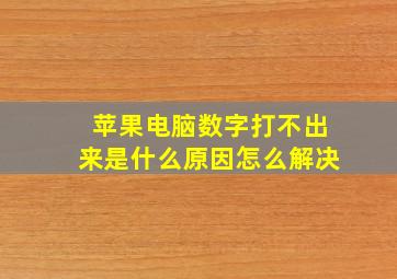 苹果电脑数字打不出来是什么原因怎么解决