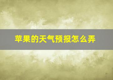 苹果的天气预报怎么弄