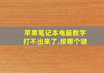 苹果笔记本电脑数字打不出来了,按哪个键