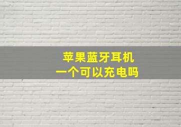 苹果蓝牙耳机一个可以充电吗