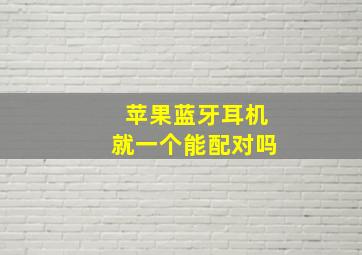 苹果蓝牙耳机就一个能配对吗