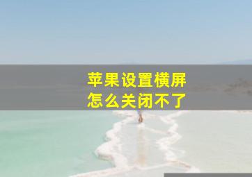 苹果设置横屏怎么关闭不了