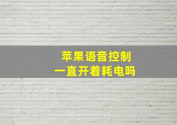 苹果语音控制一直开着耗电吗