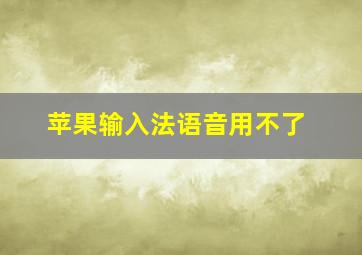 苹果输入法语音用不了