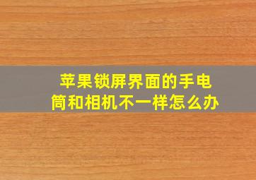 苹果锁屏界面的手电筒和相机不一样怎么办