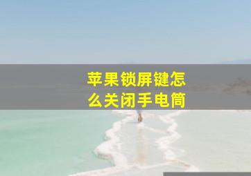 苹果锁屏键怎么关闭手电筒