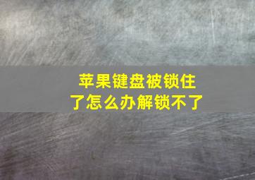 苹果键盘被锁住了怎么办解锁不了