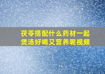 茯苓搭配什么药材一起煲汤好喝又营养呢视频