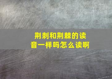 荆刺和荆棘的读音一样吗怎么读啊