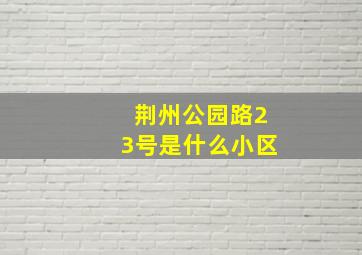 荆州公园路23号是什么小区