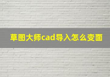 草图大师cad导入怎么变面