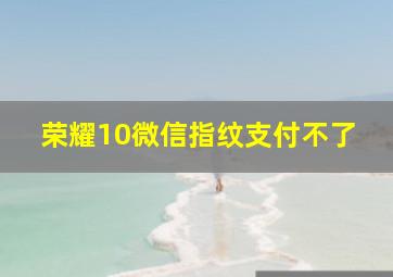 荣耀10微信指纹支付不了