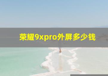 荣耀9xpro外屏多少钱