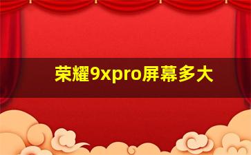 荣耀9xpro屏幕多大