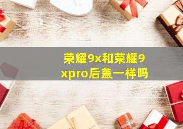 荣耀9x和荣耀9xpro后盖一样吗