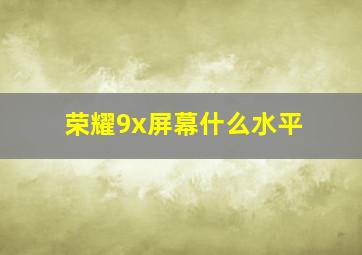 荣耀9x屏幕什么水平