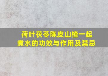 荷叶茯苓陈皮山楂一起煮水的功效与作用及禁忌