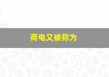 荷电又被称为