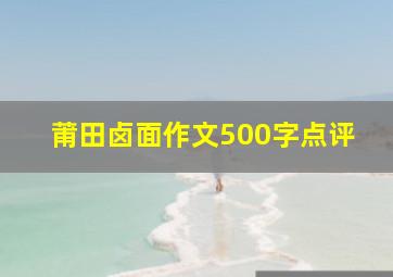 莆田卤面作文500字点评