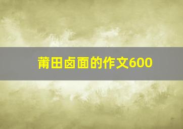 莆田卤面的作文600